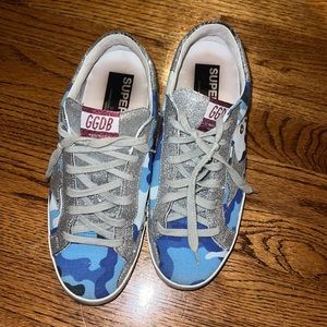 golden goose superstars, size 39, camo